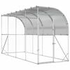 vidaXL Kavez za piletinu uz zid Srebrna 600 x 150 x 215 cm