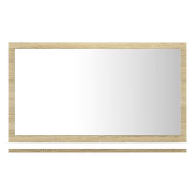 vidaXL Kupaonsko ogledalo bijelo i boja hrasta 60x10,5x37 cm drveno