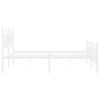 vidaXL Metalni okvir kreveta uzglavlje i podnožje bijeli 150 x 200 cm