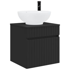 vidaXL Umivaonik s policom za zid Crna 49 x 44,5 x 66,5 cm
