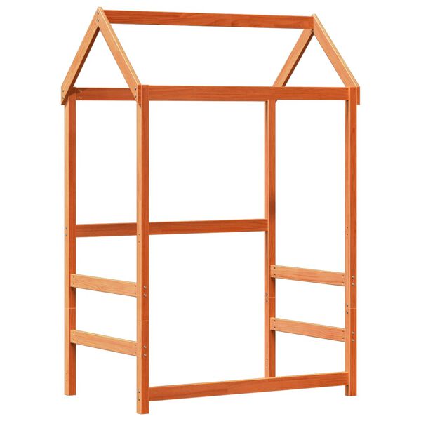 vidaXL Okvir kreveta s krovom voštano smeđi 90x190 cm masivna borovina