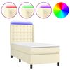 vidaXL Krevet box spring s madracem LED krem 90x200 cm od umjetne kože
