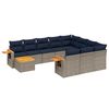 vidaXL 11-dijelni set vrtnih sofa od poliratana s jastucima sivi