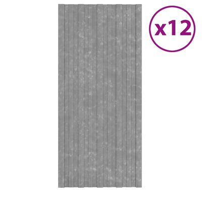 vidaXL Krovni paneli 12 kom od pocinčanog čelika srebrni 100 x 45 cm
