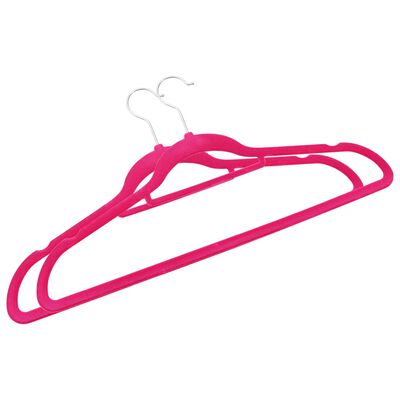 vidaXL 100-dijelni set vješalica protuklizni ružičasti baršunasti