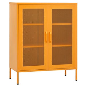 vidaXL Ormarić za pohranu žute boje senfa 80x35x101,5 cm čelik