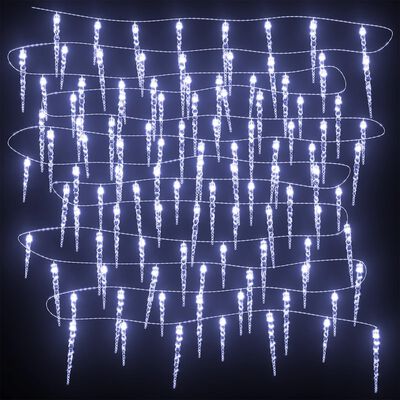vidaXL Božićna svjetla sige 40 kom hladna bijela akrilna s daljinskim