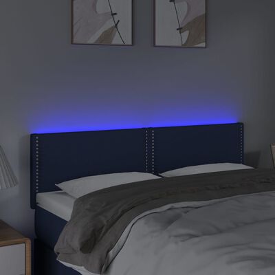 vidaXL LED uzglavlje plavo 144x5x78/88 cm od tkanine