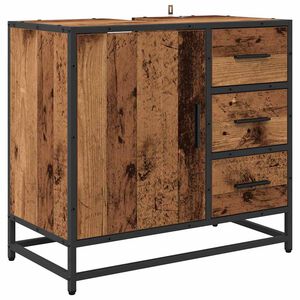 vidaXL Kupaonski ormar Staro drvo 65 x 33 x 60 cm Konstruirano drvo