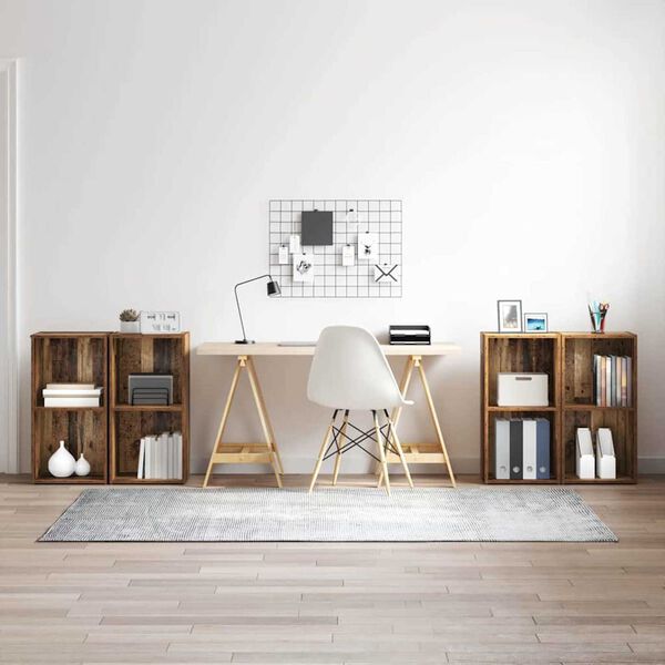 vidaXL Set TV komoda Zidne 4 pcs Staro drvo 37 x 37 x 72 cm