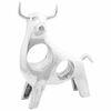 vidaXL Skulptura bika Srebrno 22 x 9,5 x 34 cm Aluminij
