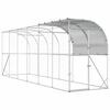 vidaXL Kavez za piletinu uz zid Srebrna 600 x 100 x 215 cm