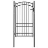 vidaXL Vrata za ogradu Emmen s lučnim vrhom čelik 100x123,5 cm crna