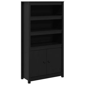 vidaXL Visoka komoda crna 80 x 35 x 154 cm od masivne borovine