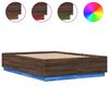 vidaXL Okvir za krevet s LED svjetlima boja hrasta 150 x 200 cm drveni