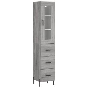 vidaXL Visoka komoda siva sonome 34,5x34x180 cm od konstruiranog drva