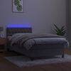 vidaXL Krevet box spring s madracem LED svjetlosivi 90x190 cm bar&scaron;un