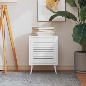 vidaXL Vrata za ormarić re&scaron;etkasti dizajn bijela 39,5x39,4 cm borovina