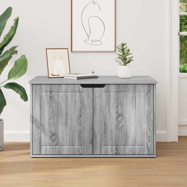 vidaXL Mačja Kuća Siva Sonoma 85 x 55 x 50,5 cm Konstruirano drvo