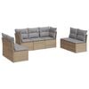 vidaXL 7-dijelni set vrtnih sofa od poliratana s jastucima bež