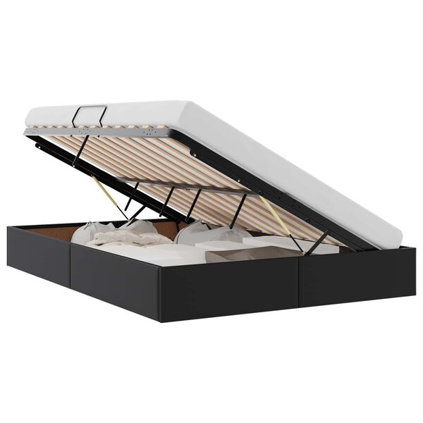 vidaXL Krevet s od storage s madracem Crna 140 x 190 cm Umjetna koža