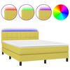 vidaXL Krevet box spring s madracem LED zeleni 140x200 cm od tkanine
