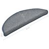 vidaXL Prostirke za stepenice 15 kom 56x17x3 cm svijetlo sive i plave poluokrugle