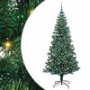 vidaXL Umjetno predsvijetljeno božićno drvce Zelena 210 cm PVC i metal