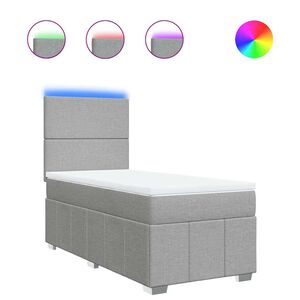 vidaXL Okvir kreveta s oprugama i madrac svjetlosivi 80x200cm tkanina