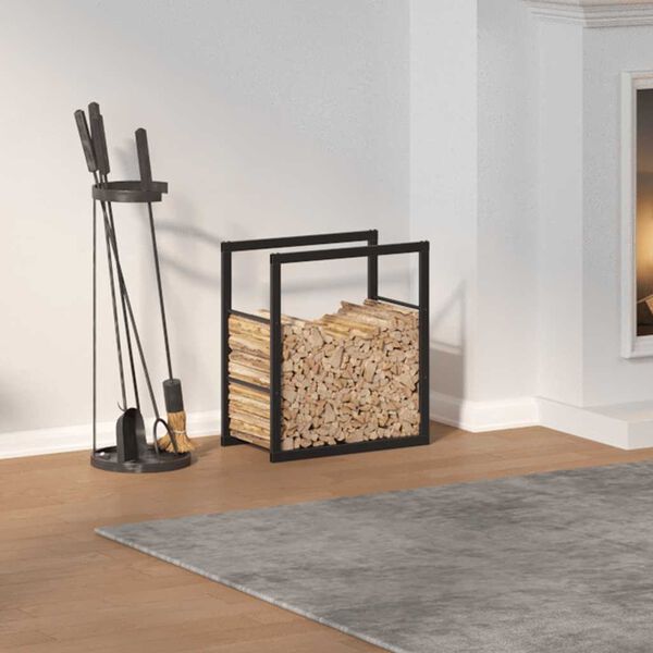 vidaXL Stalak za drva crni 55x30x61 cm čelik