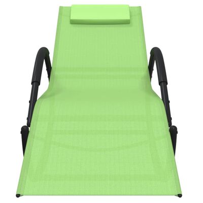 vidaXL Ljuljajuće ležaljke za sunčanje 2 kom čelik i tekstilen zelene