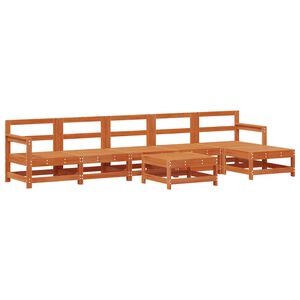 vidaXL Set lounge namje&scaron;taja za vrt 6 pcs Vosak Smeđa Masivna borovina