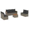vidaXL 8-dijelni set vrtnih sofa od poliratana s jastucima sivi