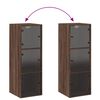 vidaXL Zidni ormarić sa staklenim vratima boja hrasta 35 x 37 x 100 cm