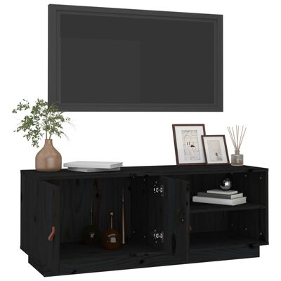 vidaXL TV ormarić crni 105 x 34 x 40 cm od masivne borovine