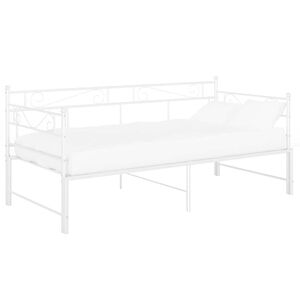 vidaXL Okvir za krevet na razvlačenje bijeli metalni 90 x 200 cm