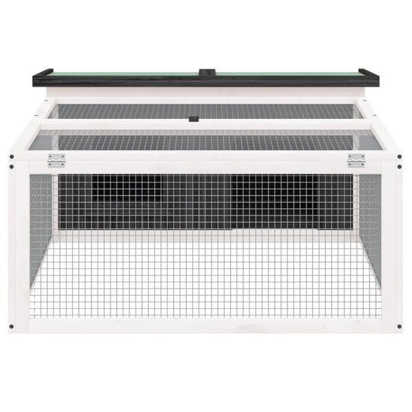 vidaXL Kavez za zečeve sivi 117,5 x 97 x 47,5 cm od masivne borovine