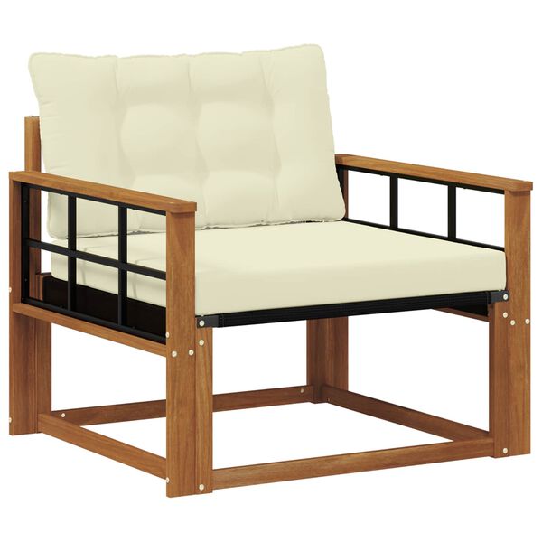 vidaXL Set vanjskih sofa Čvrsto drvo akacije i Textilene Prirodna