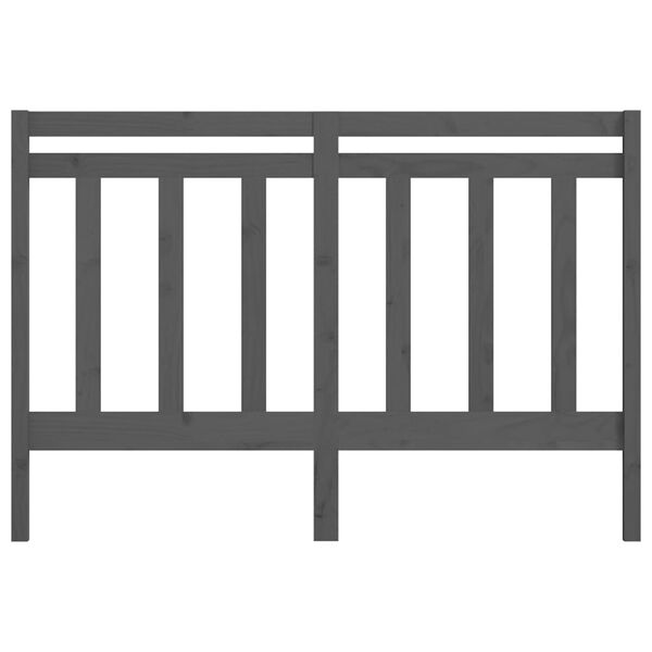 vidaXL Uzglavlje za krevet sivo 126 x 4 x 100 cm od masivne borovine