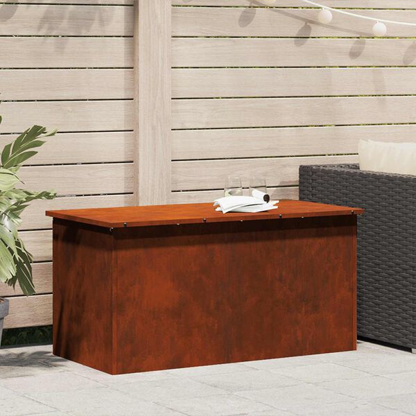 vidaXL Vanjska kutija za spremanje Rđa 100 x 50,5 x 50 cm Čelik