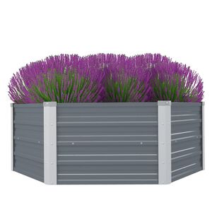 vidaXL Vrtna Visoka Posuda za Biljke 129x129x45cm Pocinčani čelik boja