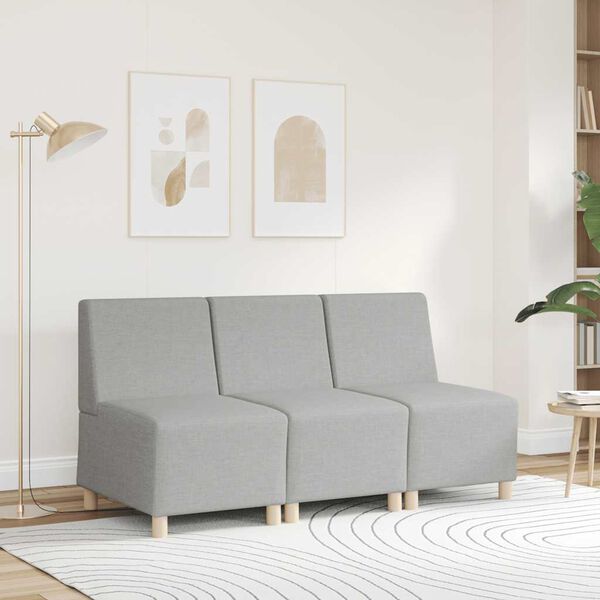 vidaXL Modularna sofa bez naslona za ruke, siva, 55 cm, tkanina