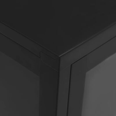 vidaXL Komoda crna 75 x 35 x 105 cm od čelika i stakla