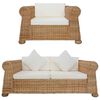 vidaXL 2-dijelni set sofa od prirodnog ratana s jastucima