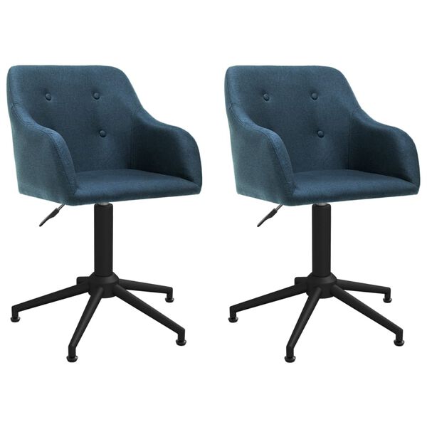 vidaXL Okretne blagovaonske stolice od tkanine 2 kom plave