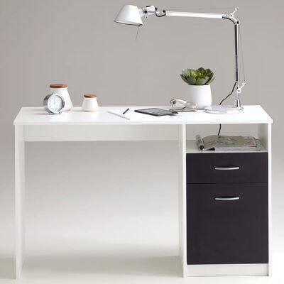 FMD radni stol s 1 ladicom 123 x 50 x 76,5 cm bijelo-crni