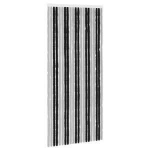 vidaXL Zavjesa protiv insekata Chenille Siva i crna 90 x 200 cm