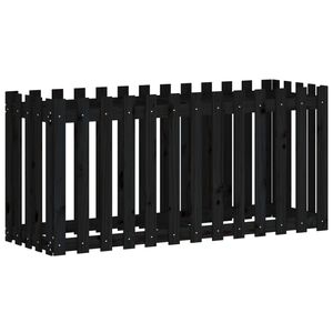 vidaXL Povi&scaron;ena vrtna gredica crna 150 x 50 x 70 cm masivna borovina