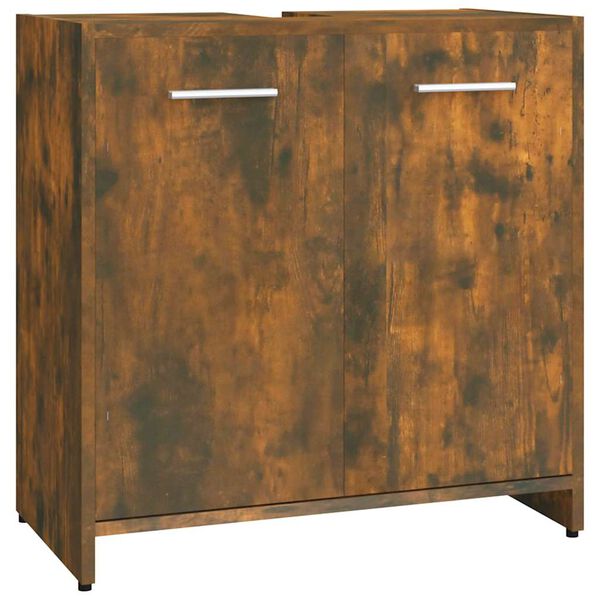 vidaXL Kupaonski ormarić dimljeni hrast 60x33x60 cm konstruirano drvo