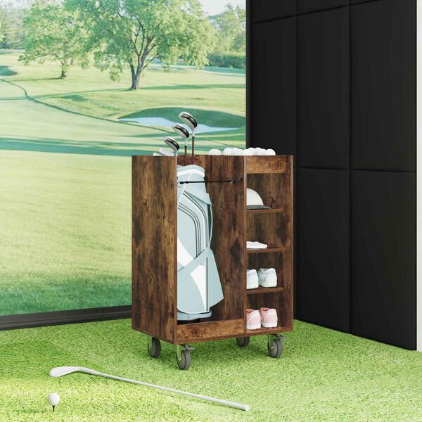 vidaXL Golf ormar s kotačem Jednobojno Dimljeni hrast 65 x 45 x 98 cm